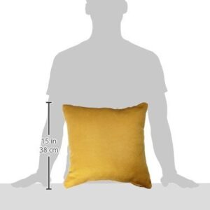 Cortesi Home Aimee Decorative Soft Velvet Square Accent Throw Pillow with Insert, 16" x 16", Yellow