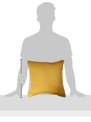 Cortesi Home Aimee Decorative Soft Velvet Square Accent Throw Pillow with Insert, 16" x 16", Yellow