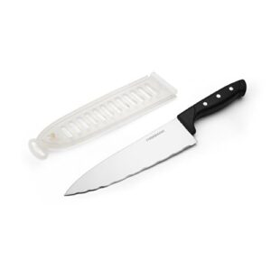 farberware wave edge chef knife with clear blade cover, 8-inch