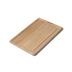 farberware hardwood cutting board with drip groove trench, 12-inch-by-18-inch, natural