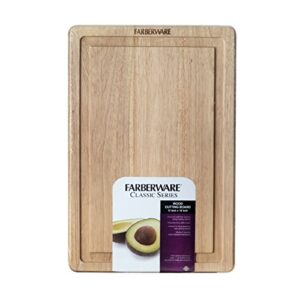 Farberware Hardwood Cutting Board with Drip Groove Trench, 12-Inch-by-18-Inch, Natural