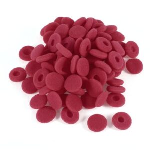uxcell 100 pcs replacement earbud tips, soft sponge ear tips buds for diameter 13mm-18mm earphone headsets accessories, foam cushions eartips headphone covers, red