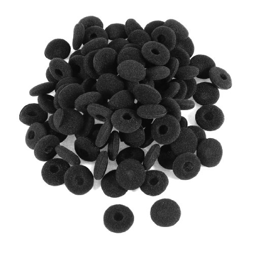 uxcell 100 Pcs Black Sponge Earbud Headphone Cap Ear Pads Cover Replacement