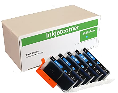 Inkjetcorner Compatible Ink Cartridge Replacement for CLI-221C CLI-221 for use with iP3600 iP4600 iP4700 MP560 MP620 MP640 MX860 MX870 (Cyan, 5-Pack)