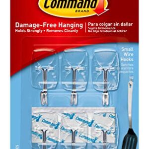 3M Command Utensil Hooks, Clear, 0.5 lb Capacity, Pack of 6