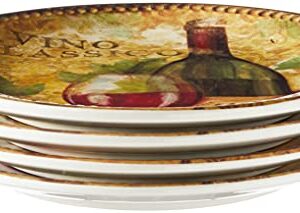 Certified International Gilded Wine Salad/Dessert Plates (Set of 4), 9", Multicolor