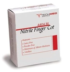 tech med 4404l tech-med nitrile finger cots, large (pack of 144)
