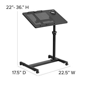 Flash Furniture Macon Black Adjustable Height Steel Mobile Computer Desk