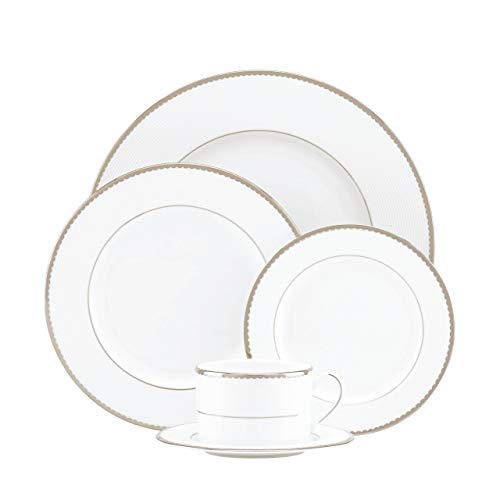 Kate Spade Sugar Pointe 5-Piece Place Setting, 4.40 LB, White