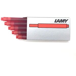 lamy cartridges refill, pack of 5, red (t10rd)