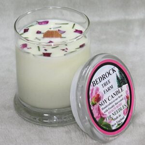 BEDROCK TREE FARM Rose Scent 12oz Status Jar Soy Candle, 1 EA