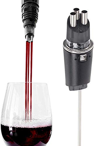 TRIBELLA Classic Wine Aerator, Multi-Stream Wine Aeration Device, 3 Stainless Steel Spouts, Handmade, Easy-to-Use, No-Drip Wine Pouring Accessory in Easy-to-Carry Protective Case