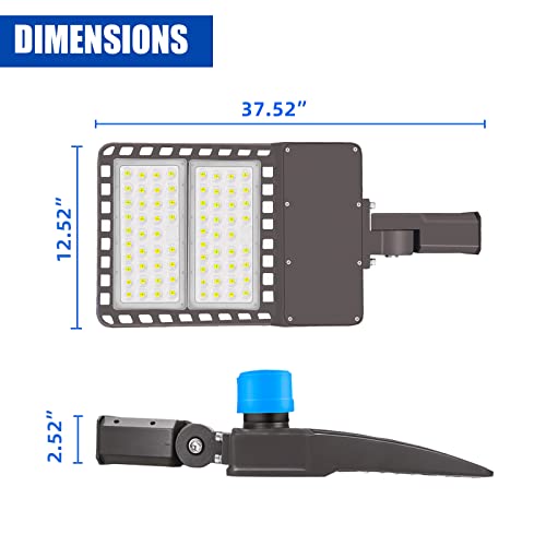 WYZM 300W Outdoor LED Parking Lot Light,with Dusk-to-Dawn Photocell,39,000 Lumens,100-277V LED Pole Light,1000W HPS Equivalent (Slip Fitter)