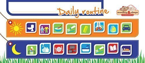 Kids Daily Routine Charts - Magnetic Refrigerator Behavior Chart for Kids to Help Your Child with Their Morning & Evening Routines by Monkey & Chops