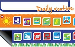 Kids Daily Routine Charts - Magnetic Refrigerator Behavior Chart for Kids to Help Your Child with Their Morning & Evening Routines by Monkey & Chops