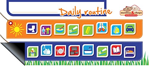 Kids Daily Routine Charts - Magnetic Refrigerator Behavior Chart for Kids to Help Your Child with Their Morning & Evening Routines by Monkey & Chops