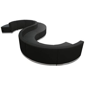 flash furniture hercules alon series black leathersoft reception configuration, 9 pieces