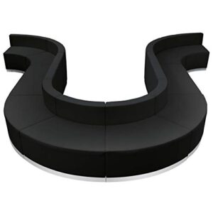 flash furniture hercules alon series black leathersoft reception configuration, 10 pieces