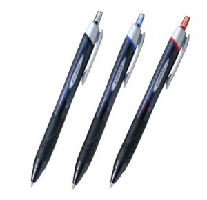 uni-ball jetstream extra fine & micro point click retractable roller ball pens,-rubber grip type -0.38mm-black,blue,red ink -each 1 pens/total 3 pens value set
