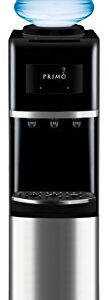 Primo Top-Loading Water Dispenser - 3 Temp (Hot-Cool-Cold) Water Cooler Water Dispenser for 5 Gallon Bottle w/Child-Resistant Safety Feature, Black and Stainless Steel, 3 Spout