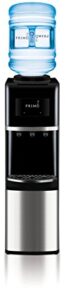 primo top-loading water dispenser - 3 temp (hot-cool-cold) water cooler water dispenser for 5 gallon bottle w/child-resistant safety feature, black and stainless steel, 3 spout