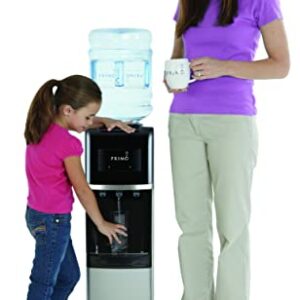 Primo Top-Loading Water Dispenser - 3 Temp (Hot-Cool-Cold) Water Cooler Water Dispenser for 5 Gallon Bottle w/Child-Resistant Safety Feature, Black and Stainless Steel, 3 Spout