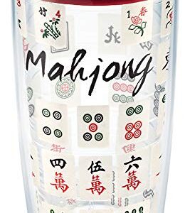 Tervis Plastic Mahjong Game Made in USA Double Walled Insulated Tumbler Travel Cup Keeps Drinks Cold & Hot, 16oz, Clear