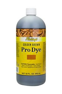 fiebing's pro dye golden brown 32 oz - permanent penetrating professional oil dye for dyeing leather