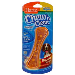 hartz chew n' clean dental duo dog chew toy bacon flavor, medium 1 ea(pack of 6)