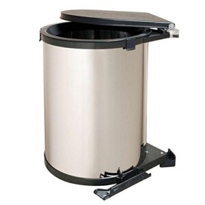 real solutions 21.5 in. h x 13.50 in. w x 13.5 in. d chrome plastic in-cabinet pivot out trash can