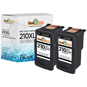 houseoftoners remanufactured ink cartridge replacement for canon pg-210xl (2 black, 2-pack)