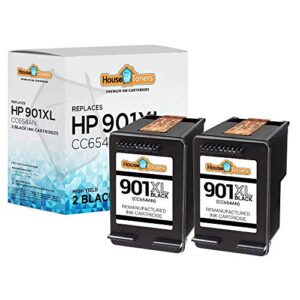houseoftoners remanufactured ink cartridge replacement for hp 901xl cc654an (2 black, 2-pack)