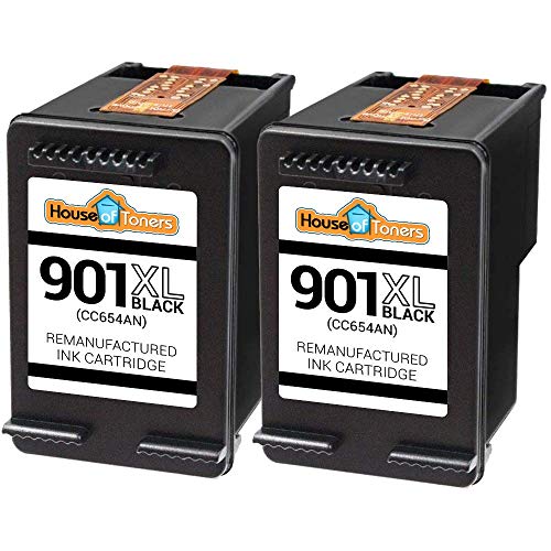 Houseoftoners Remanufactured Ink Cartridge Replacement for HP 901XL CC654AN (2 Black, 2-Pack)