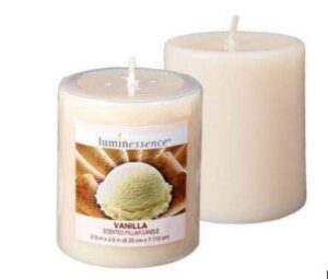 luminessence set of 2 vanilla scented pillar candles