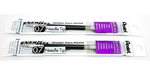 2 Pk Pentel LRN7-V EnerGel Refills, 0.7 mm Medium Needle Tip, Violet