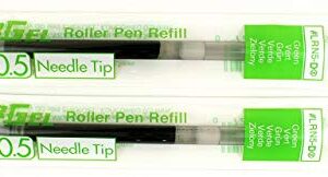 2 Pk Pentel LRN5-D EnerGel Refills, 0.5 mm Fine Needle Tip, Green