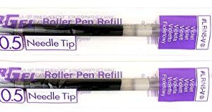 2 Pk Pentel LRN5-V EnerGel Refills, 0.5 mm Fine Needle Tip, Violet