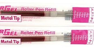 2 Pk Pentel LR7-P EnerGel Refills, 0.7 mm Medium, Pink