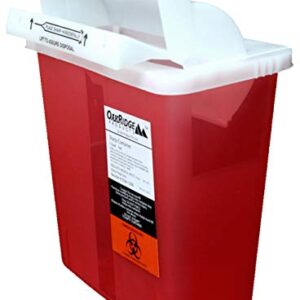 Oakridge 5 Quart - Sharps Disposal Container with Mailbox Style Lid