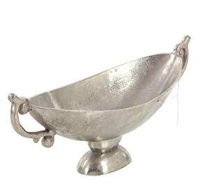 Deco 79 Aluminum Decorative Bowl with Handles, 22" x 8" x 9", Silver