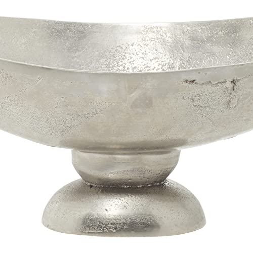 Deco 79 Aluminum Decorative Bowl with Handles, 22" x 8" x 9", Silver