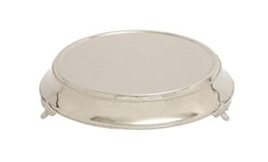 deco 79 traditional stainless steel round cake stand, 18" x 18" x 4", silver