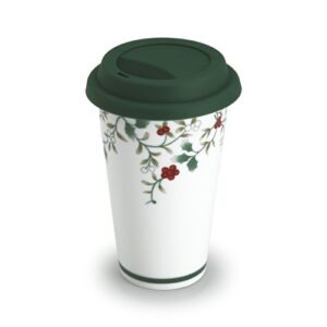 pfaltzgraff winterberry porcelain travel mug (5-3/4-inch) -