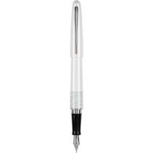 pilot mr animal collection fountain pen in gift box, matte white barrel with white tiger accent, fine point stainless steel nib, refillable black ink (91141)