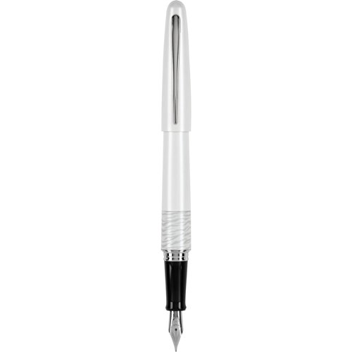 PILOT MR Animal Collection Fountain Pen in Gift Box, Matte White Barrel with White Tiger Accent, Fine Point Stainless Steel Nib, Refillable Black Ink (91141)