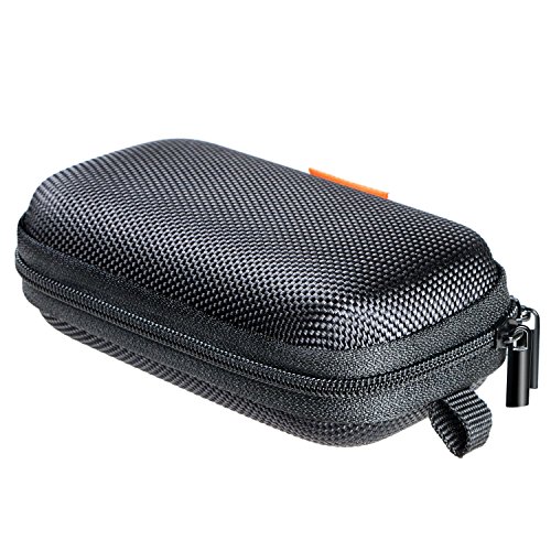 GLCON Rectangle Shaped Small Hard EVA Case - Portable Protection Earbud Case Zipper Pouch for Headset, Earphone, Flash Drive, Charging Cable, Key - Mesh Inner Pocket Durable Universal Carrying Bag