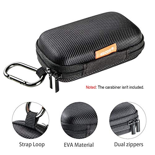 GLCON Rectangle Shaped Small Hard EVA Case - Portable Protection Earbud Case Zipper Pouch for Headset, Earphone, Flash Drive, Charging Cable, Key - Mesh Inner Pocket Durable Universal Carrying Bag