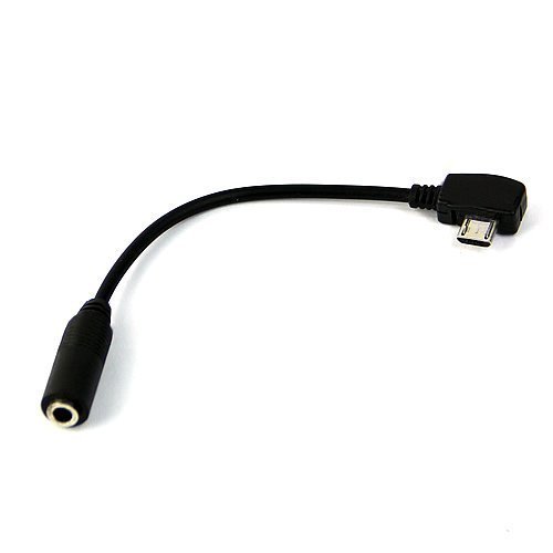 Waterwood Black Micro USB Jack to 3.5mm Headphone Earphone Adapter Socket Audio Cable