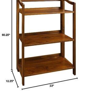 Casual Home Stratford 3-Shelf Folding Bookcase-Warm Brown