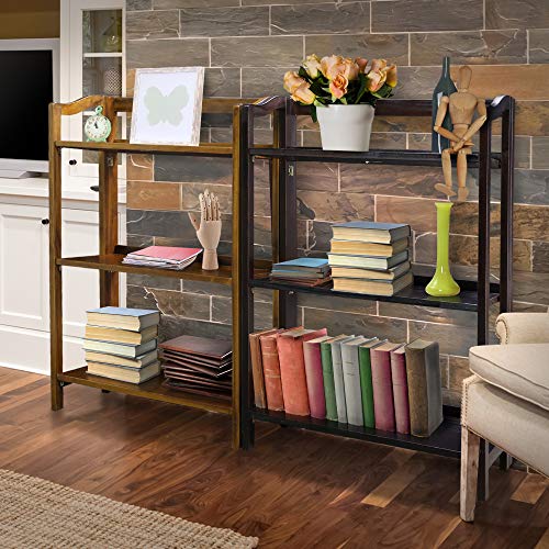 Casual Home Stratford 3-Shelf Folding Bookcase-Warm Brown